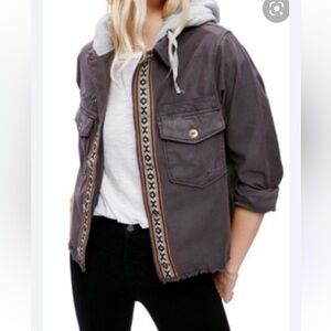 Free People women’s utility  Jacket Western Tribal trim